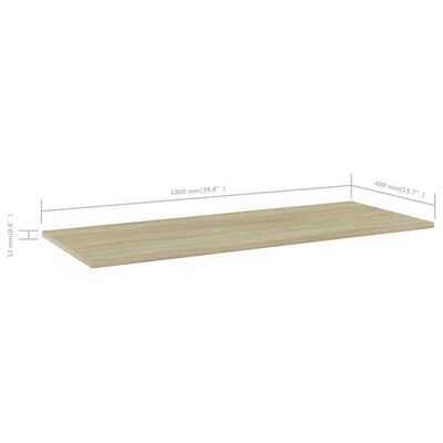 vidaXL Estante estantería 4uds contrachapada roble Sonoma 100x40x1,5cm