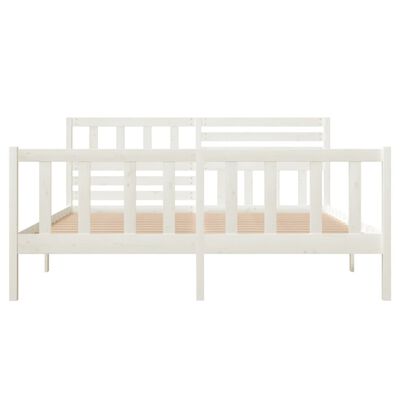 vidaXL Estructura de cama de madera maciza blanca 140x190 cm