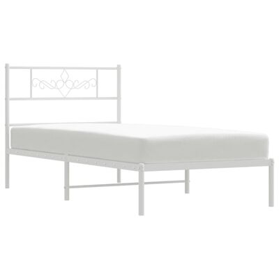 vidaXL Estructura cama sin colchón con cabecero metal blanco 107x203cm