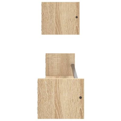 vidaXL Estantes de pared con barras 2 uds roble Sonoma 80x16x14 cm