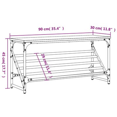 vidaXL Mueble zapatero madera de ingeniería roble Sonoma 90x30x45 cm