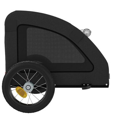 vidaXL Remolque de bicicleta mascotas hierro tela Oxford negro