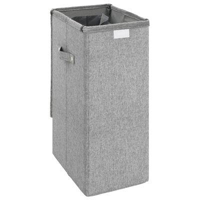 vidaXL Cesto ropa sucia plegable lino sintético gris 26x34,5x59,5 cm