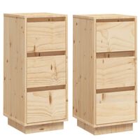 vidaXL Aparador 2 uds madera maciza de pino 32x34x75 cm