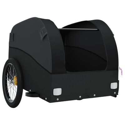 vidaXL Remolque para bicicleta hierro negro 45 kg