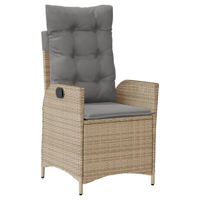 vidaXL Set comedor de jardín 9 pzas con cojines ratán sintético beige