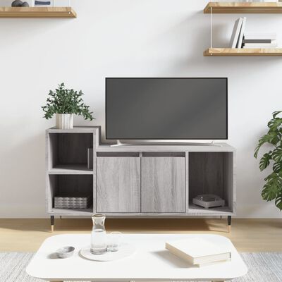 vidaXL Mueble de TV madera contrachapada gris Sonoma 100x35x55 cm