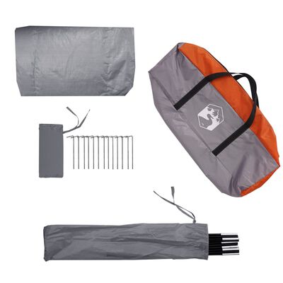 vidaXL Tienda de campaña túnel 2 personas impermeable gris y naranja