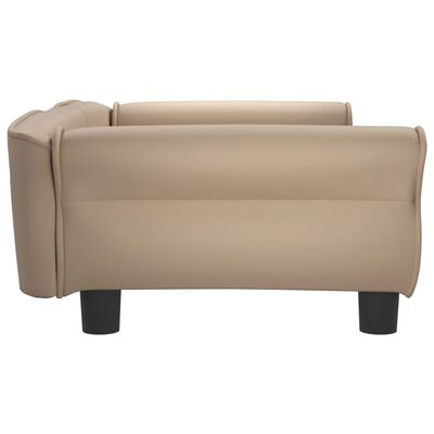 vidaXL Cama para perros de cuero sintético color capuchino 95x55x30 cm