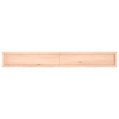 vidaXL Estante de pared madera maciza roble sin tratar 220x30x(2-4) cm