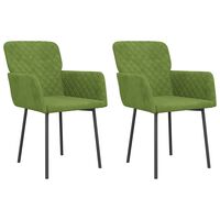 vidaXL Sillas de comedor 2 unidades terciopelo verde claro