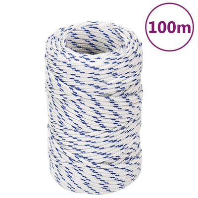 vidaXL Cuerda de barco polipropileno blanco 2 mm 100 m