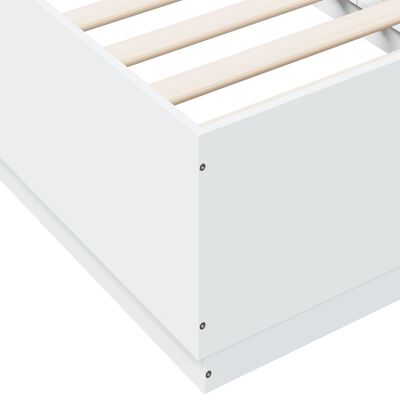 vidaXL Estructura cama con luces LED madera ingeniería blanco 75x190cm