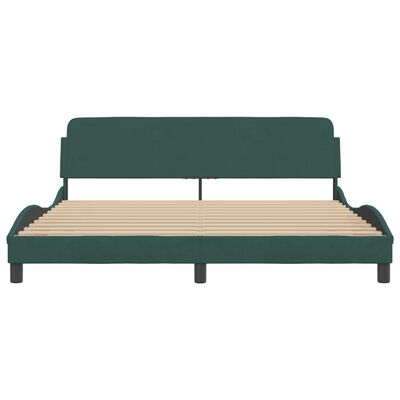 vidaXL Estructura cama con cabecero terciopelo verde oscuro 180x200 cm