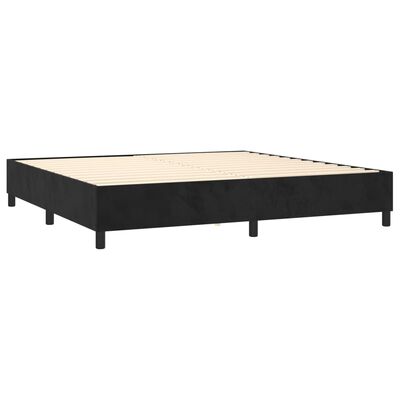 vidaXL Cama box spring colchón y LED terciopelo negro 200x200 cm