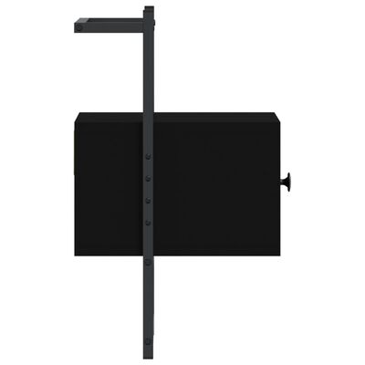 vidaXL Mesitas de noche de pared 2 unidades negro 35x30x51 cm