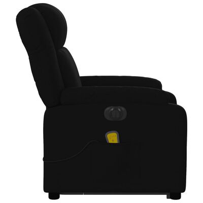 vidaXL Sillón de masaje eléctrico reclinable elevable tela negro