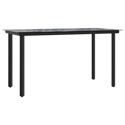 vidaXL Set comedor jardín 9 pzas y cojines ratán sintético negro gris