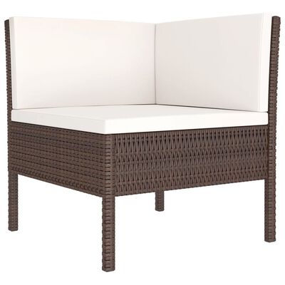 vidaXL Set muebles de jardín 9 pzas y cojines ratán sintético marrón