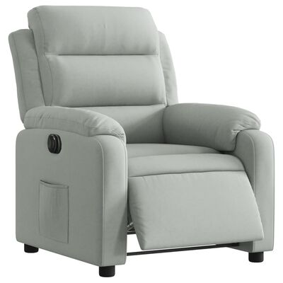 vidaXL Sillón reclinable eléctrico de terciopelo gris claro