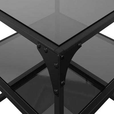 vidaXL Mesa de centro superficie vidrio 2 uds acero negro 40x40x45 cm