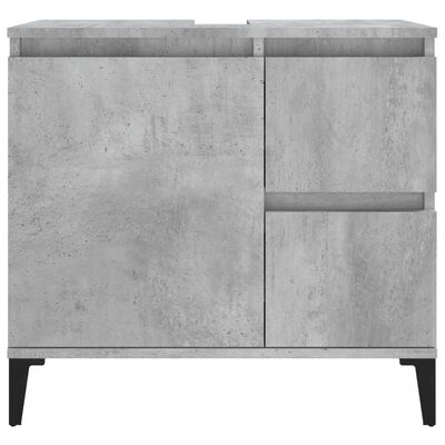 vidaXL Armario de baño madera contrachapada gris hormigón 65x33x60 cm