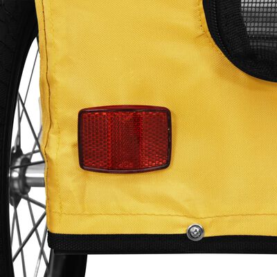 Remolque bicicleta para perros hierro tela Oxford amarillo gris