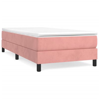 vidaXL Estructura de cama de terciopelo rosa 90x200 cm