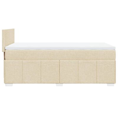 vidaXL Cama box spring con colchón tela color crema 80x200 cm