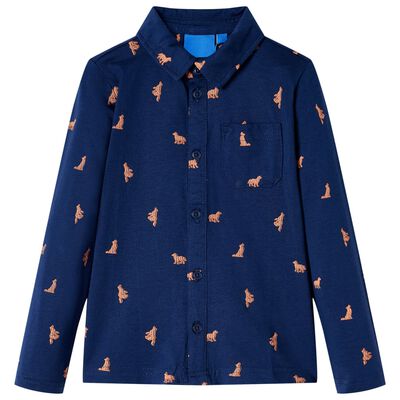 Camisa infantil azul marino 128