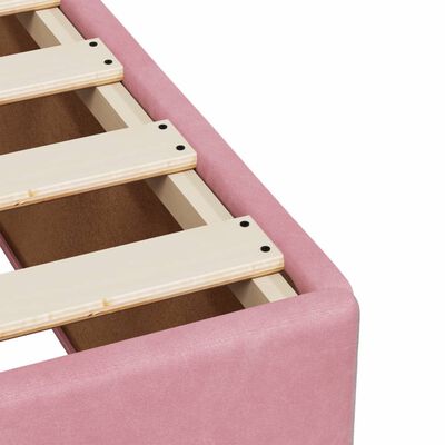 vidaXL Cama box spring con colchón terciopelo rosa 200x200 cm