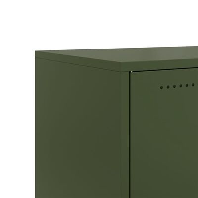 vidaXL Mueble de TV de acero verde oliva 68x39x43,5 cm