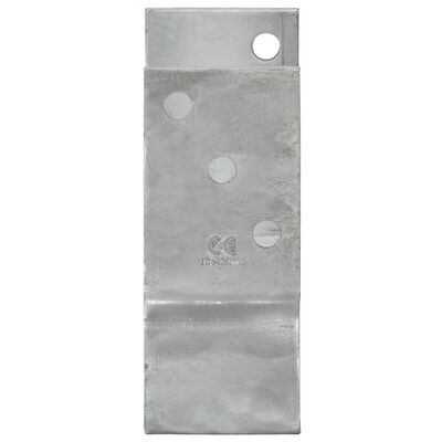 vidaXL Anclajes de valla 2 uds acero galvanizado plateado 14x6x15 cm