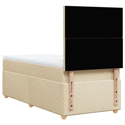 vidaXL Cama box spring con colchón tela color crema 90x190 cm