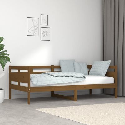 vidaXL Sofá cama de madera maciza de pino marrón miel 90x190 cm