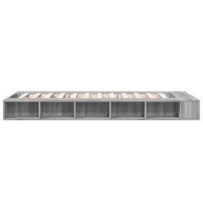 vidaXL Estructura de cama madera de ingeniería gris Sonoma 100x200 cm