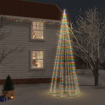 vidaXL Árbol de Navidad cónico 732 LEDs de colores 160x500 cm