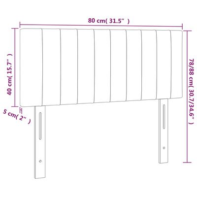 vidaXL Cabecero con LED de tela gris taupe 80x5x78/88 cm