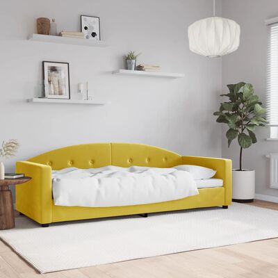 vidaXL Sofá cama sin colchón terciopelo amarillo 80x200 cm