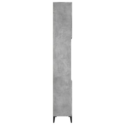 vidaXL Armario de baño madera contrachapada gris hormigón 30x30x190 cm