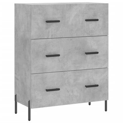 vidaXL Aparador alto madera contrachapada gris hormigón 69,5x34x180 cm