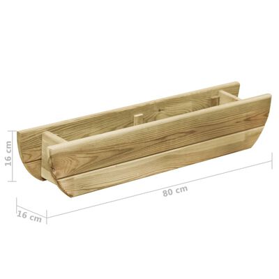 vidaXL Arriate de madera de pino impregnada 80x16x16 cm