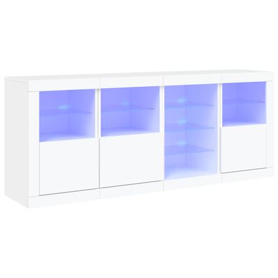 vidaXL Aparador con luces LED blanco 164x37x67 cm