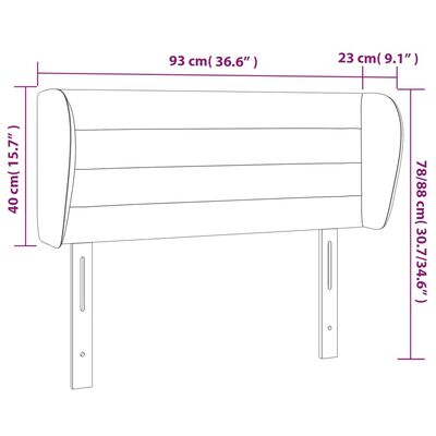 vidaXL Cabecero de tela gris oscuro 93x23x78/88 cm