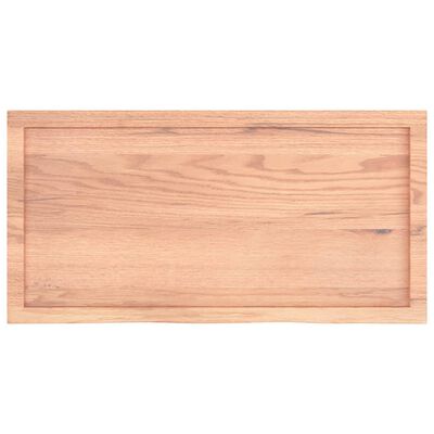 vidaXL Estante pared madera roble tratada marrón claro 100x50x(2-4) cm