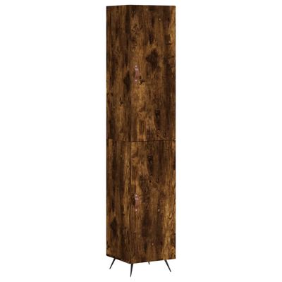 vidaXL Aparador de madera contrachapada roble ahumado 34,5x34x180 cm