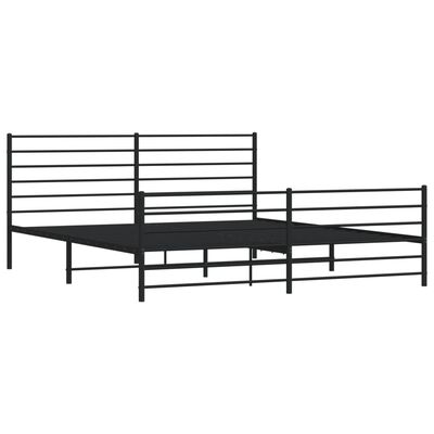 vidaXL Estructura cama sin colchón con estribo metal negro 200x200 cm