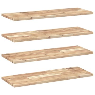 vidaXL Estantes flotantes 4 uds madera acacia sin tratar 100x30x2 cm