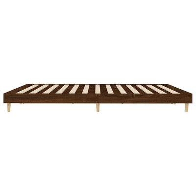 vidaXL Estructura de cama sin colchón madera marrón roble 140x200 cm