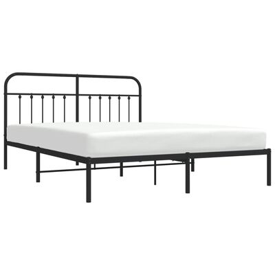 vidaXL Estructura cama sin colchón con cabecero metal negro 183x213 cm